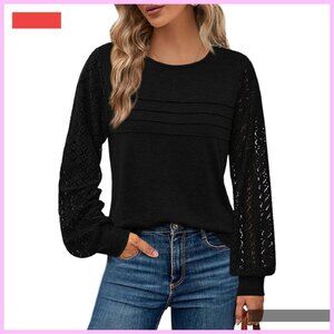 Women's Long Sleeve Lace Blouse Business Casual Work Top